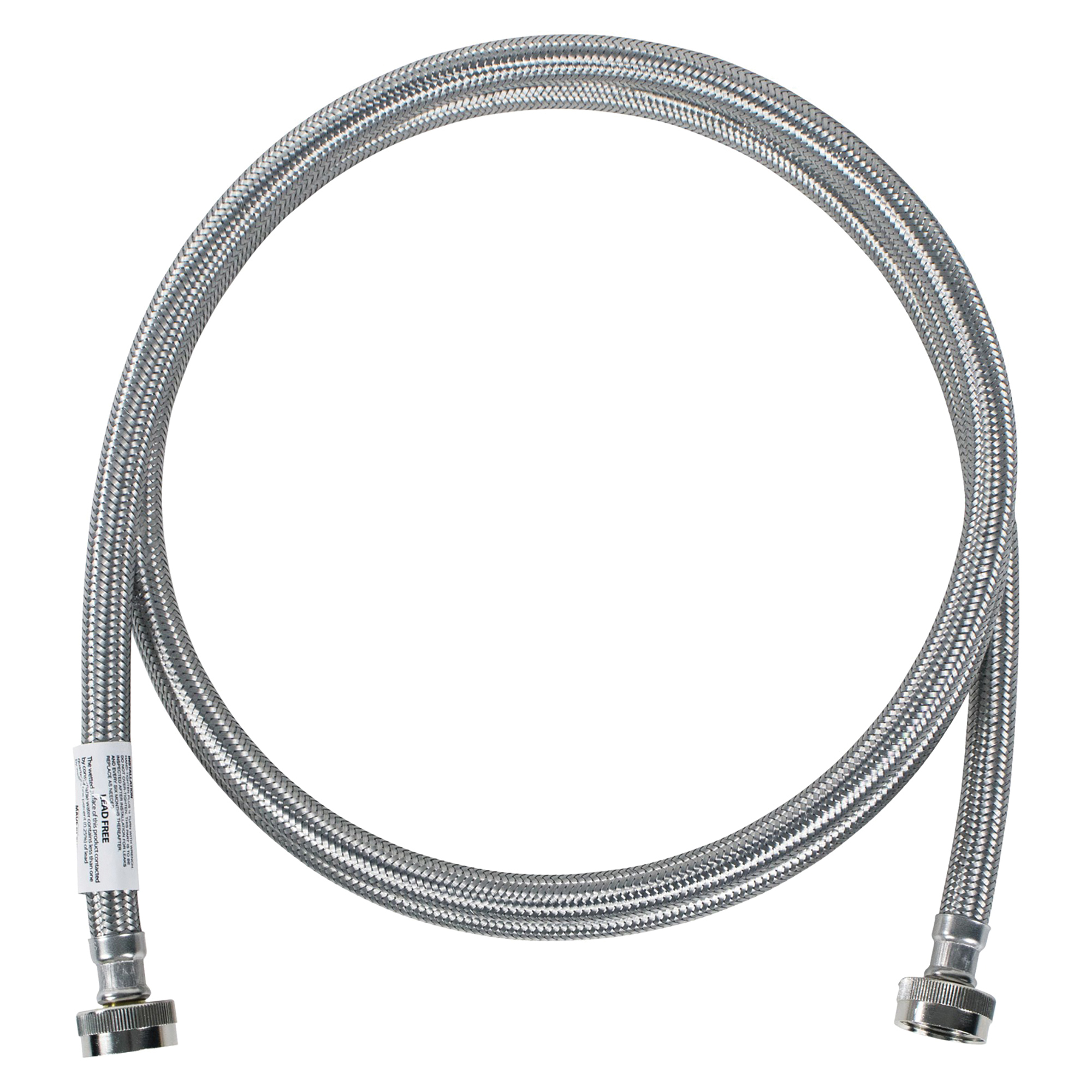 Certified Appliance Accessories Braided Stainless Steel Washing Machine Hose — 8ft., Model# WM96SS